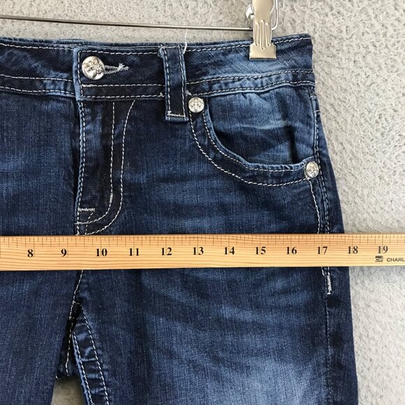 Miss Me Signature Boot Cut jean Sz 30 Rhinestones blue - Picture 7 of 12